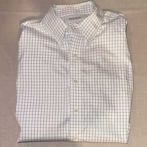 Brooks Brothers White and Blue Grid Shirt